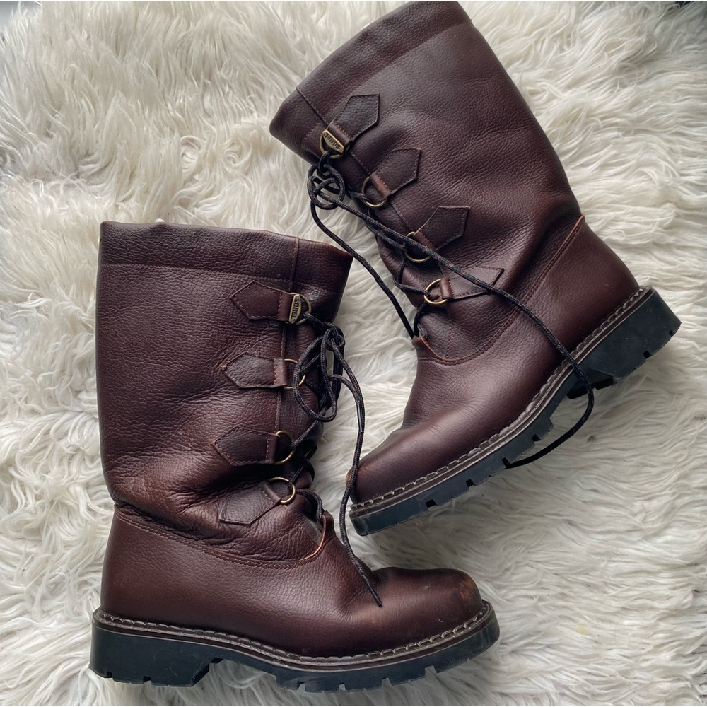 SOREL Leather Salerno Lace Up Boot Fleece Lined Size 8 M